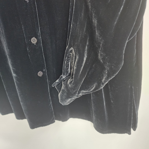 Eileen Fisher Velvet Classic Collar Long Shirt - Picture 6 of 9